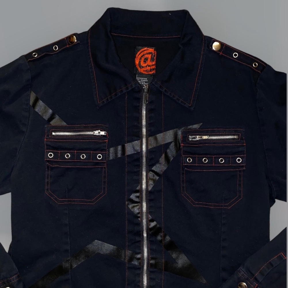 @ Punk Bondage Long Sleeve Zip Shirt